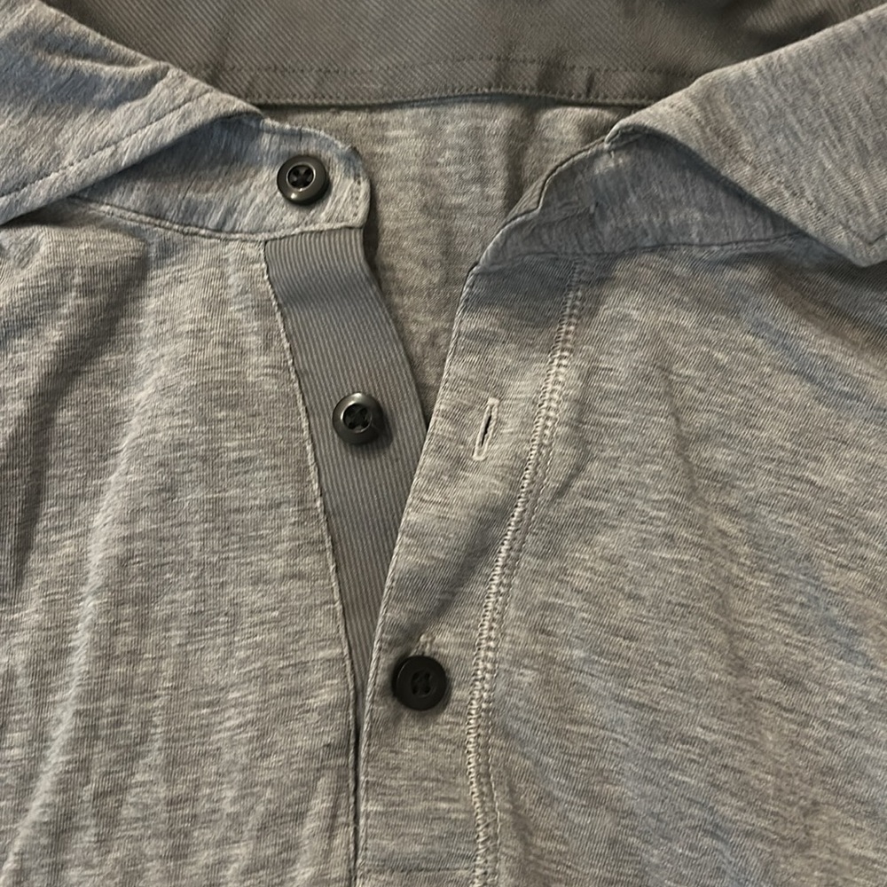 Lululemon Polo Shirt Light Gray Size Large - Picture 2 of 4